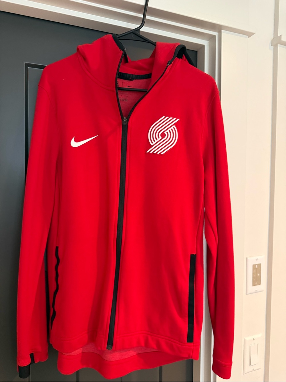 Nike Red Full-Zip Trail Blazers Hoodie